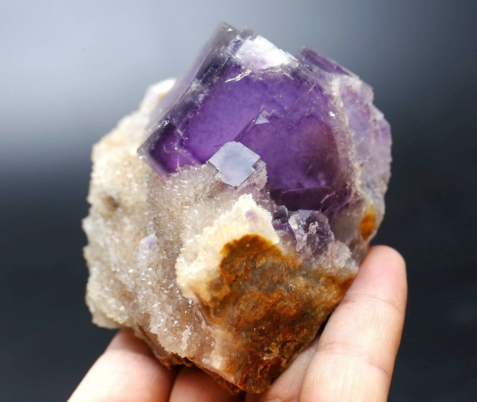 644.4g Natural Purple Fluorite Crystal Specimen/China A0285